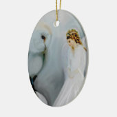 Sorgfalt-Schutzengel und weiße Eule durch Amelia Keramik Ornament (Links)