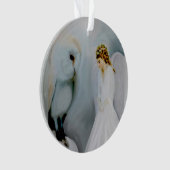 Sorgfalt-Schutzengel und weiße Eule durch Amelia Ornament (Vorderseite)