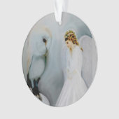 Sorgfalt-Schutzengel und weiße Eule durch Amelia Ornament (Vorderseite)