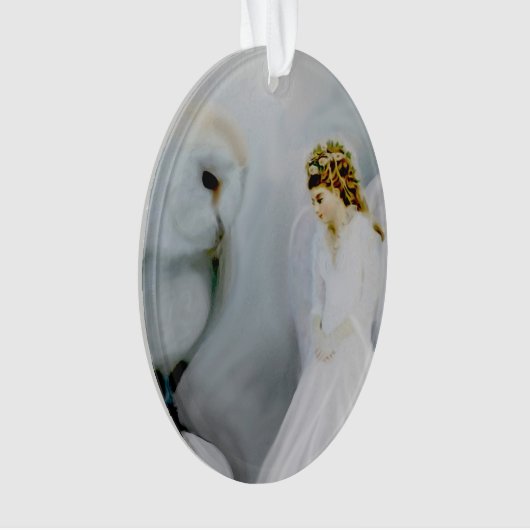 Sorgfalt-Schutzengel und weiße Eule durch Amelia Ornament (Vorderseite)