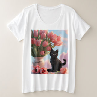 sorgfältig organisierte Tulpen Große Größe T-Shirt