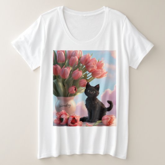 sorgfältig organisierte Tulpen Große Größe T-Shirt (Design vorne)