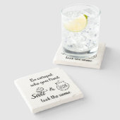 Sorgfältig, wer Sie vertrauen Salz & Zucker sehen Steinuntersetzer (Seitenansicht)