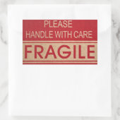 Sorgfältige Handhabung, zerbrechliches Zeichen Rechteckiger Aufkleber (Tasche)