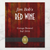 Sorgfältige rote Weinetiketten Weinetikett (Einzelnes Label)