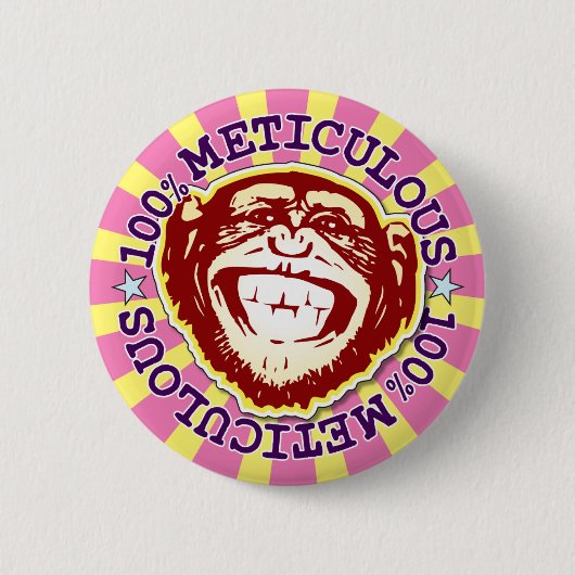 Sorgfältiges 100% Funny Funky Monkey Abzeichen Button (Vorderseite)