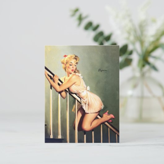 Sorgfältiges Button Postkarte (Stehend Vorderseite)