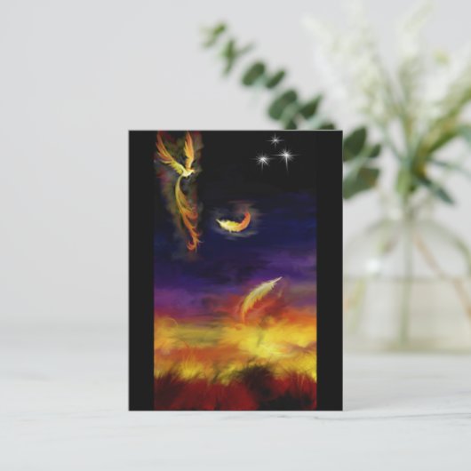 sorglos Phoenix Postkarte (Stehend Vorderseite)