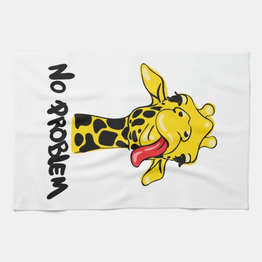 Sorglose Giraffe: Kein PROBLEM Haltung Geschirrtuch (Horizontal)