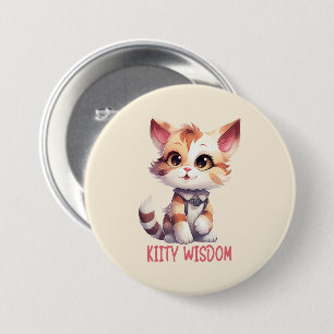 Sorglose Katze Attitude - Spielerisches Felsdesign Button