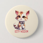 Sorglose Katze Attitude - Spielerisches Felsdesign Button (Vorderseite)