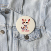 Sorglose Katze Attitude - Spielerisches Felsdesign Button (Beispiel)