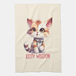Sorglose Katze Attitude - Spielerisches Felsdesign Geschirrtuch