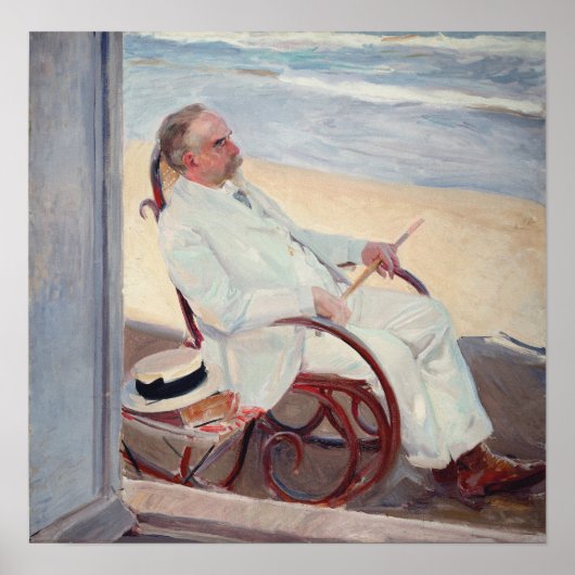 Sorolla - Antonio Garcia am Strand Poster (Vorne)