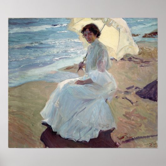 Sorolla - Clotilde am Strand Poster (Vorne)