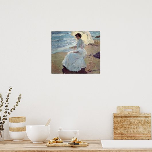Sorolla - Clotilde am Strand Poster (Küche)