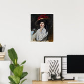Sorolla - Eine junge Frau in einem Hut Poster (Heimbüro)