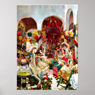 Sorolla Gemälde - Sevilla, der Tanz Poster