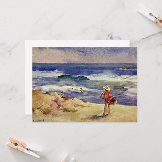 Sorolla - Junge auf dem Sand Karte (Vorderseite/Rückseite Beispiel)