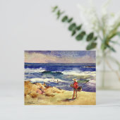 Sorolla - Junge im Sand, feine Kunst Postkarte (Stehend Vorderseite)