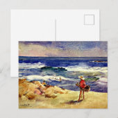 Sorolla - Junge im Sand, feine Kunst Postkarte (Vorne/Hinten)