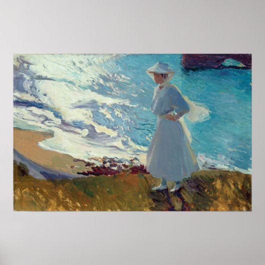 Sorolla - Maria am Strand, Biarritz Poster (Vorne)