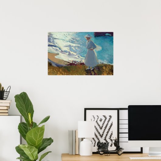 Sorolla - Maria am Strand, Biarritz Poster (Heimbüro)