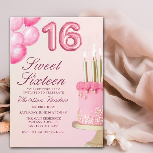 Sorprise Birthday Party 16th Birthday with Numers  Einladung