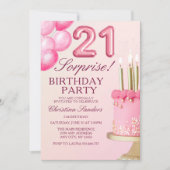 Sorprise Birthday Party 21th Birthday with Numers Einladung (Vorderseite)
