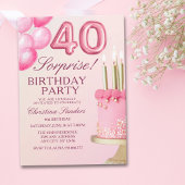 Sorprise Birthday Party 40th Birthday with Numers  Einladung