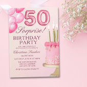 Sorprise Birthday Party 50th Birthday with Numers Einladung