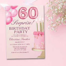 Sorprise Birthday Party 60th Birthday with Numers  Einladung