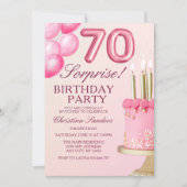 Sorprise Birthday Party 70th Birthday with Numers  Einladung (Vorderseite)