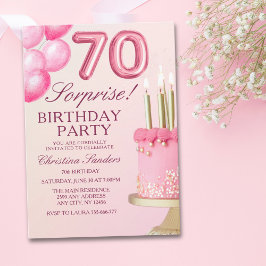 Sorprise Birthday Party 70th Birthday with Numers  Einladung