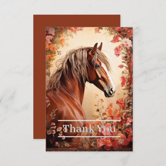 Sorrel Pferd Dankeskarte (Vorne/Hinten)