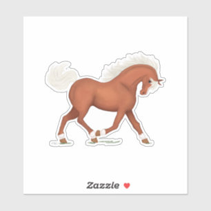 Sorrel Pferd mit Blaze & Socken Pony Pferd Aufkleber
