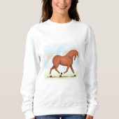 Sorrel Pferd mit Blaze & Socken Reittier Sweatshirt (Vorderseite)