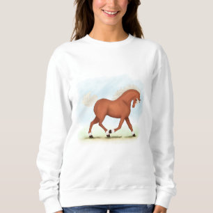 Sorrel Pferd mit Blaze & Socken Reittier Sweatshirt