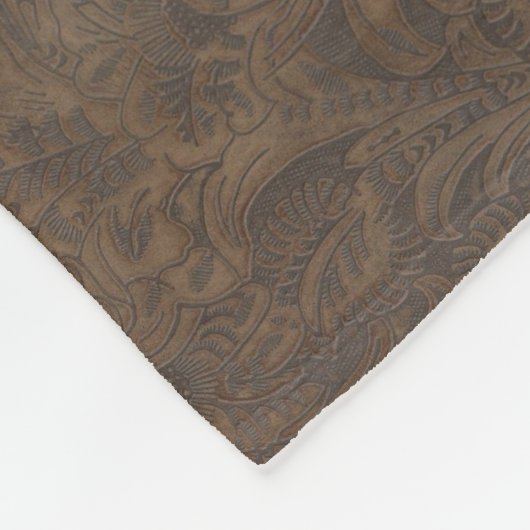 Sorrel Pferde Portrait auf Imitate Toolted Leather Fleecedecke (Ecke)