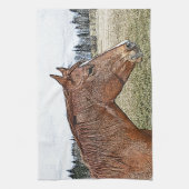 Sorrel Pferde Portrait Equine Art Illustration Handtuch (Vertikal)