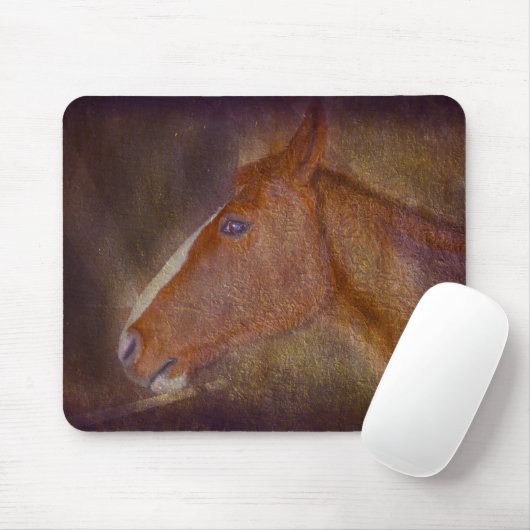 Sorrel Stallion in einer Scheune Pferdestall Art Mousepad (Mit Mouse)