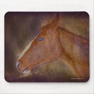 Sorrel Stallion in einer Scheune Pferdestall Art Mousepad