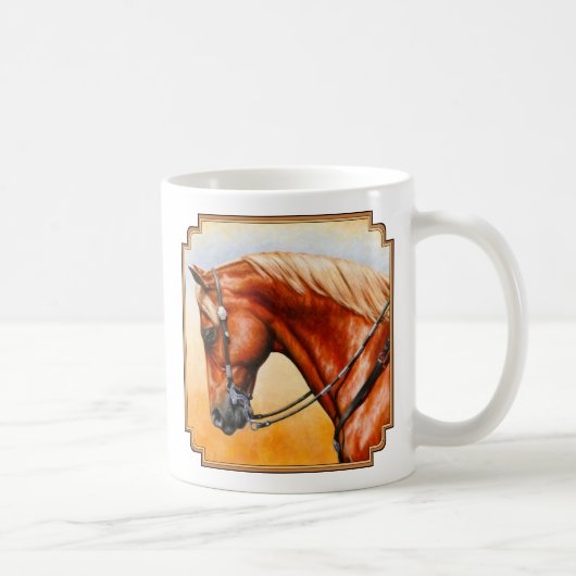 Sorrel Western Pleasure Quarter Horse Kaffeetasse (Rechts)