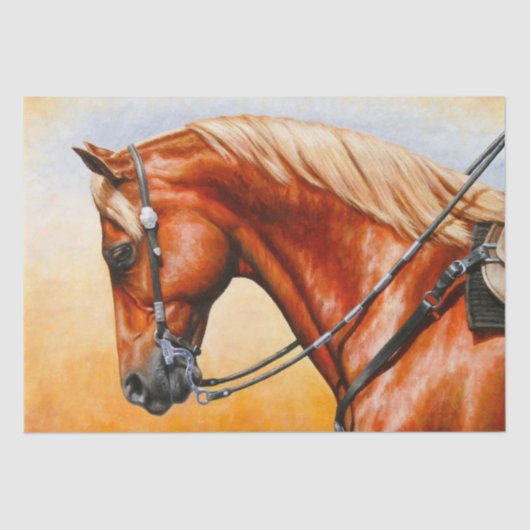 Sorrel Western Pleasure Quarter Horse Seidenpapier (Vorderseite)
