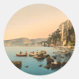 Sorrent durch das Meer, Neapel, Kampanien, Italien Runder Aufkleber