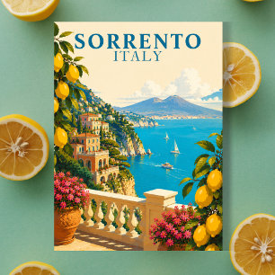 Sorrent Italien Zitronen Vintage Reise Postkarte
