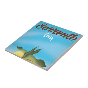 Sorrent Italienischer Urlaub Reiseplakat Fliese