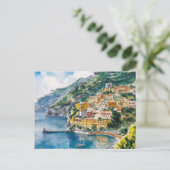 Sorrento Italien Aquarellmalerei Postkarte (Stehend Vorderseite)