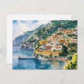 Sorrento Italien Aquarellmalerei Postkarte (Vorne/Hinten)