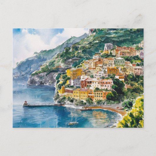 Sorrento Italien Aquarellmalerei Postkarte (Vorderseite)